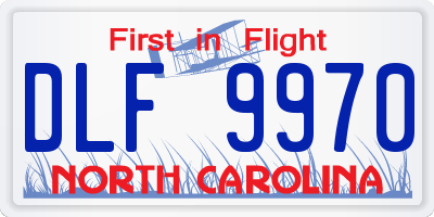 NC license plate DLF9970