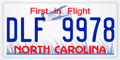 NC license plate DLF9978