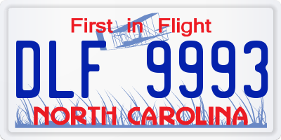 NC license plate DLF9993