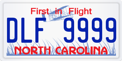 NC license plate DLF9999