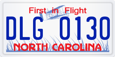 NC license plate DLG0130