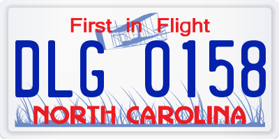 NC license plate DLG0158