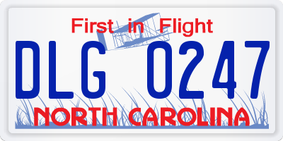 NC license plate DLG0247