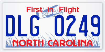 NC license plate DLG0249