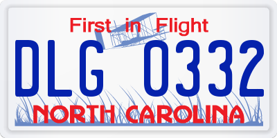 NC license plate DLG0332