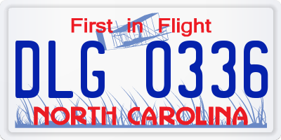 NC license plate DLG0336