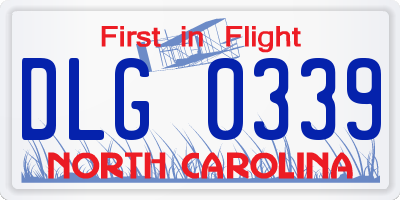 NC license plate DLG0339