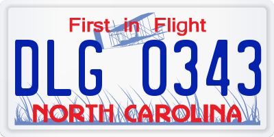 NC license plate DLG0343