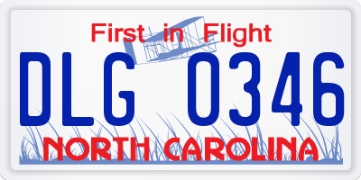 NC license plate DLG0346