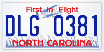 NC license plate DLG0381
