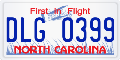 NC license plate DLG0399