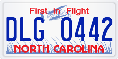 NC license plate DLG0442
