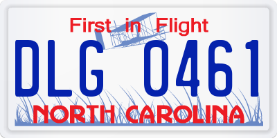 NC license plate DLG0461