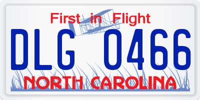 NC license plate DLG0466