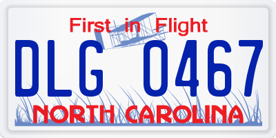 NC license plate DLG0467