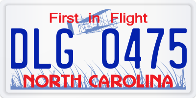 NC license plate DLG0475