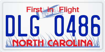 NC license plate DLG0486