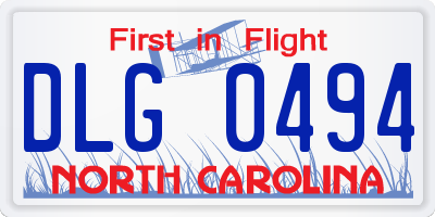 NC license plate DLG0494