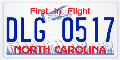 NC license plate DLG0517