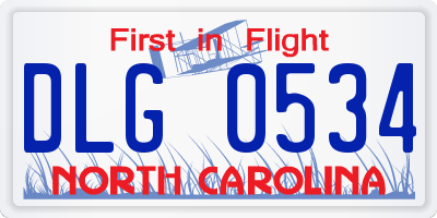 NC license plate DLG0534