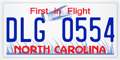 NC license plate DLG0554