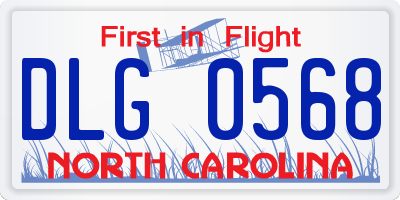 NC license plate DLG0568