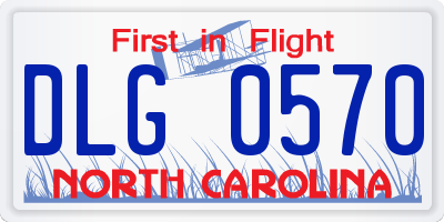 NC license plate DLG0570