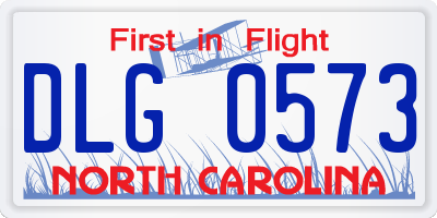 NC license plate DLG0573