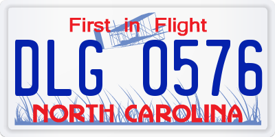 NC license plate DLG0576