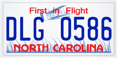 NC license plate DLG0586