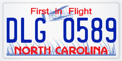 NC license plate DLG0589