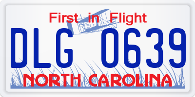 NC license plate DLG0639