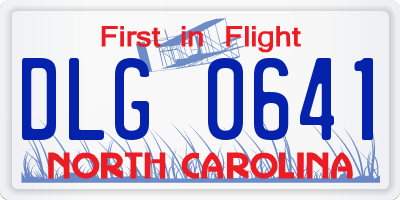 NC license plate DLG0641