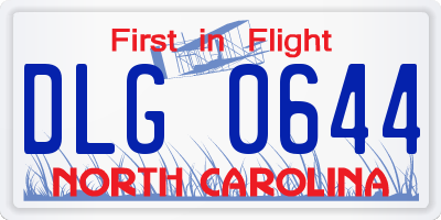 NC license plate DLG0644