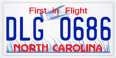 NC license plate DLG0686