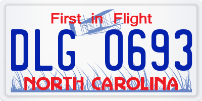 NC license plate DLG0693