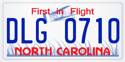 NC license plate DLG0710