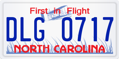 NC license plate DLG0717