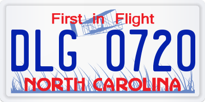 NC license plate DLG0720