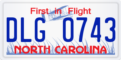 NC license plate DLG0743