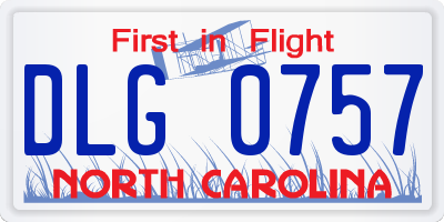 NC license plate DLG0757