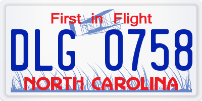 NC license plate DLG0758