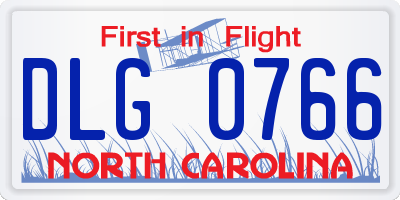NC license plate DLG0766