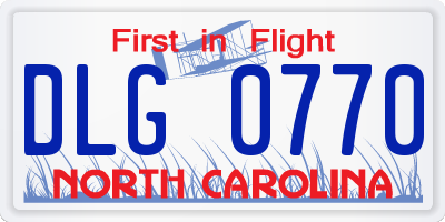 NC license plate DLG0770