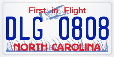 NC license plate DLG0808