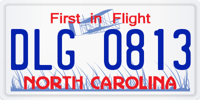 NC license plate DLG0813