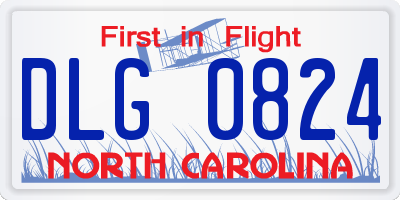NC license plate DLG0824