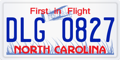 NC license plate DLG0827