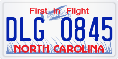NC license plate DLG0845