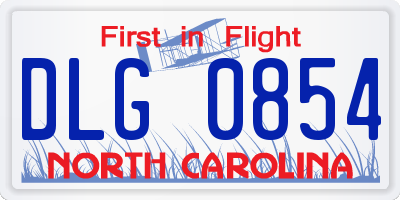 NC license plate DLG0854